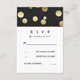Faux Gold Confetti Wedding RSVP-kaarten RSVP Kaartje
