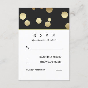 Faux Gold Confetti Wedding RSVP-kaarten RSVP Kaartje