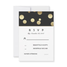 Faux Gold Confetti Wedding RSVP-kaarten