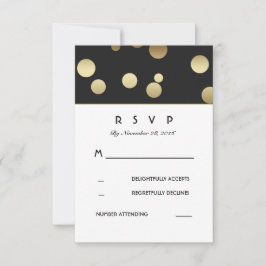 Faux Gold Confetti Wedding RSVP-kaarten RSVP Kaartje
