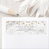 Faux Gold confetti white marble PixDezines Etiket (Insitu)