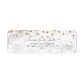 Faux Gold confetti white marble PixDezines Etiket (Voorkant)