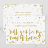 Faux Gold Confetti Wil je mijn Maid of Honor zijn? Kaart (Voorkant / Achterkant)