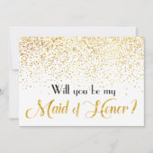 Faux Gold Confetti Wil je My Maid of Honor zijn? Kaart (Voorkant)
