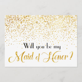 Faux Gold Confetti Wil je My Maid of Honor zijn? Kaart