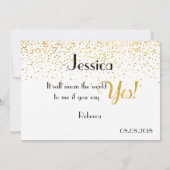 Faux Gold Confetti Zal jij mijn Jr Bridesmaid zijn Kaart (Achterkant)