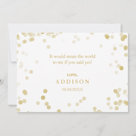 Faux Gold Confetti... zal jij mijn tactiek zijn. Kaart (Achterkant)