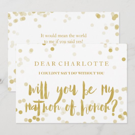 Faux Gold Confetti... zal jij mijn tactiek zijn. Kaart (Voorkant / Achterkant)