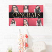 Faux Gold Congrats Afstuderen Fotocollage Spandoek (Insitu)