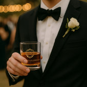  Faux Gold Crest Custom Monogram Huwelijk Whisky Glas