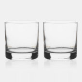 Faux Gold Crest Custom Monogram Huwelijk Whisky Glas (Links)