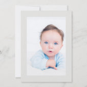 Faux Gold Cross Baby Photo Baptisme Invitation Kaart (Achterkant)