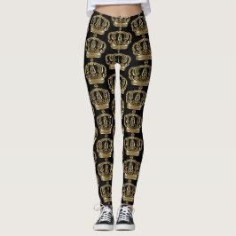 Faux Gold Crown Leggings