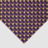 Faux Gold Crowns Paarse zwarte strepen Mardi Gras Tissuepapier (Detail)