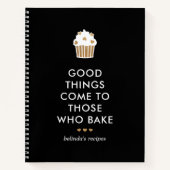 Faux Gold Cupcake Goede dingen bakken recept Notitieboek (Voorkant)