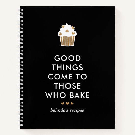 Faux Gold Cupcake Goede dingen bakken recept Notitieboek (Voorkant)