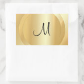 Faux Gold Custom Hand Script Monogram Sjabloon Rechthoekige Sticker (Tas)