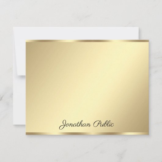 Faux Gold Custom Handgeschreven Sjabloon Script (Voorkant)