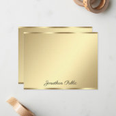 Faux Gold Custom Handgeschreven Sjabloon Script (Voorkant / Achterkant in situ)