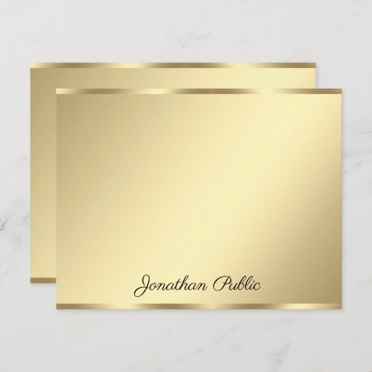 Faux Gold Custom Handgeschreven Sjabloon Script (Voorkant / Achterkant)