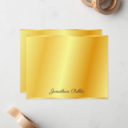 Faux Gold Custom Handwrite Script Name Sjabloon (Voorkant / Achterkant in situ)