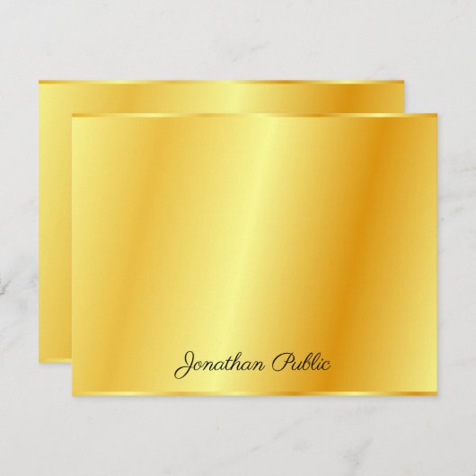 Faux Gold Custom Handwrite Script Name Sjabloon (Voorkant / Achterkant)