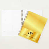 Faux Gold Custom Monogramed Sjabloon Elegant Planner (Display)