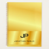 Faux Gold Custom Monogramed Sjabloon Elegant Planner (Voorkant)