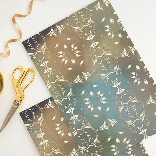 Faux Gold Damask Classic  ontkoppeling Tissuepapier