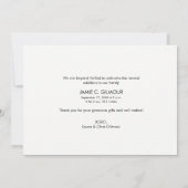 Faux Gold Dank je Baby Fotogeboorte Aankondiging (Achterkant)