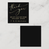 faux gold dank u script square visitekaartje (Voorkant / Achterkant)