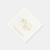 Faux gold de heer en mevrouw Simple calligraphy br Servetten (Hoek)