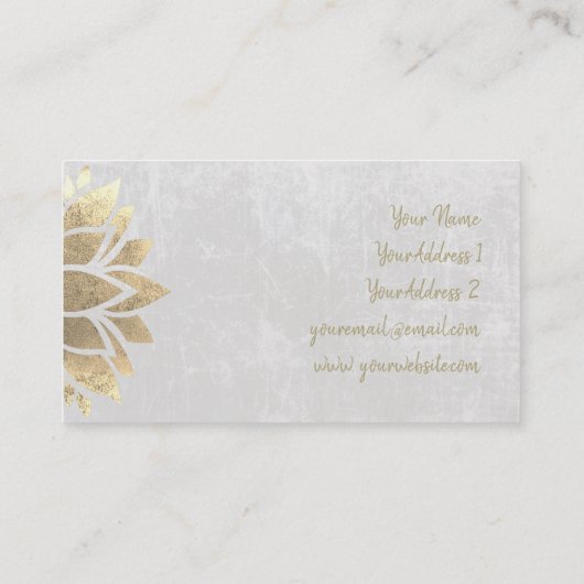 faux gold decor visitekaartje (Achterkant)