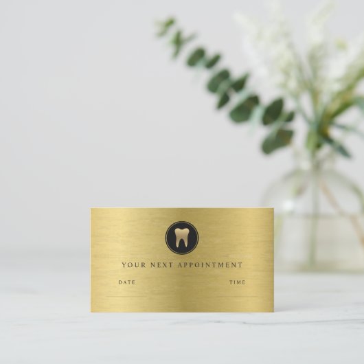 Faux Gold Dental Afsprakenkaartje (Staand voorkant)