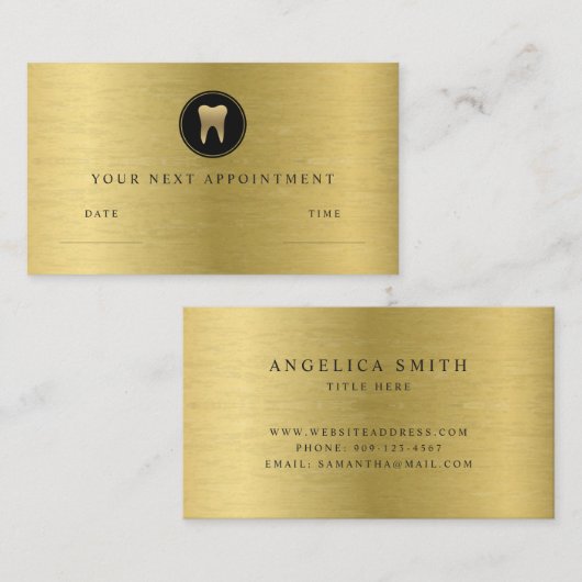 Faux Gold Dental Afsprakenkaartje (Voorkant / Achterkant)