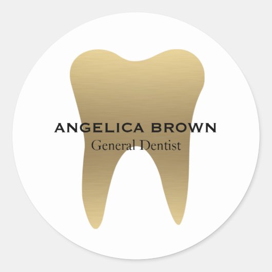 Faux Gold Dental Ronde Sticker (Voorkant)