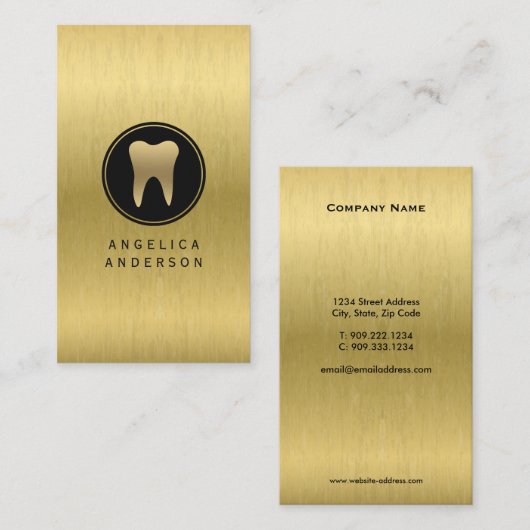 Faux Gold Dental Visitekaartje (Voorkant / Achterkant)