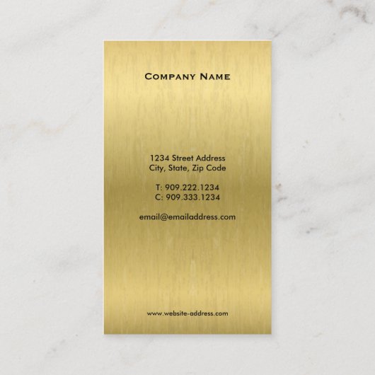 Faux Gold Dental Visitekaartje (Achterkant)