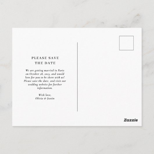 Faux Gold Destination Wedding Photo Save the Date Briefkaart (Achterkant)