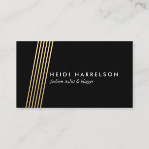 Faux Gold Diagonal Lines hoge Mode stylist Visitekaartje