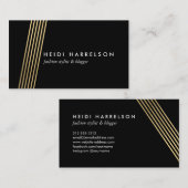 Faux Gold Diagonal Lines hoge Mode stylist Visitekaartje (Voorkant / Achterkant)