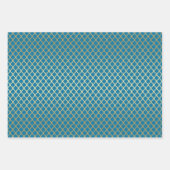 Faux Gold Diamond Geometric Lace Grid Pattern Inpakpapier Vel (Voorkant)