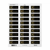 Faux Gold Diamond Zwart Envelop Retouradres Etiket (Full Sheet)