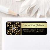 Faux Gold Diamond Zwart Envelop Retouradres Etiket (Insitu)