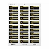 Faux Gold Diamond Zwart Envelop Retouradres Etiket (Full Sheet)