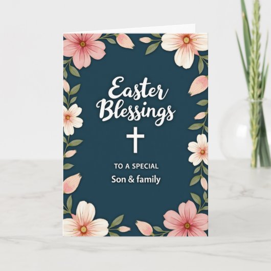 Faux Gold Easter Blessings Card Kaart (Voorkant)