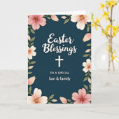 Faux Gold Easter Blessings Card Kaart (Gele Bloem)