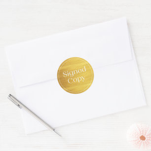 Faux Gold   Eenvoudige ondertekende kopie Novel Bo Ronde Sticker