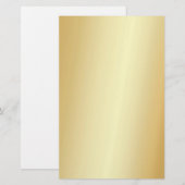 Faux Gold Elegant Blank Moderne Sjabloon Aangepast Briefpapier (Voorkant / Achterkant)