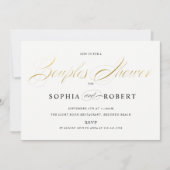 Faux Gold Elegant Calligraphy Couples Shower Kaart (Voorkant)